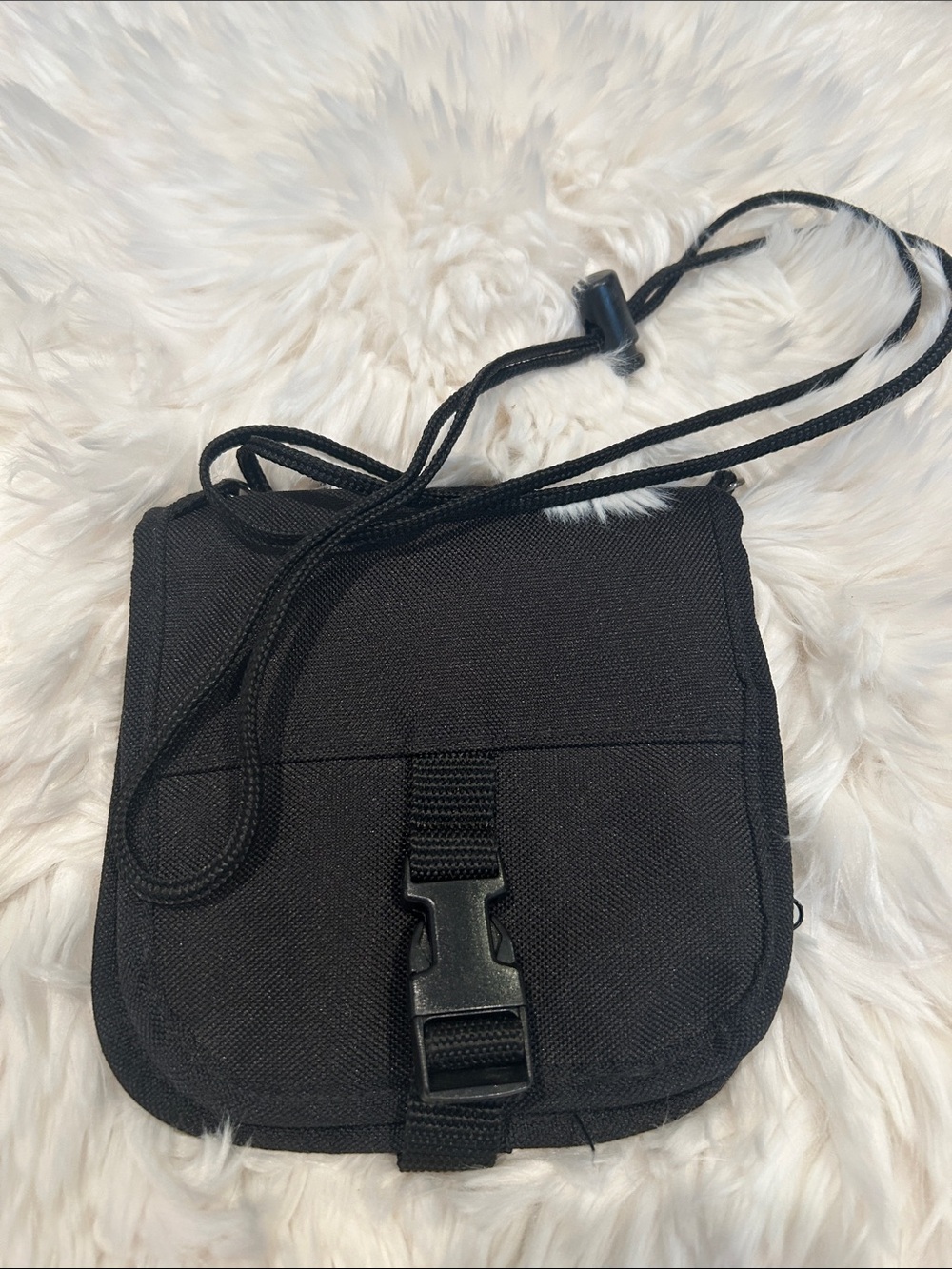 Black Crossbody Mini Bag with Buckle